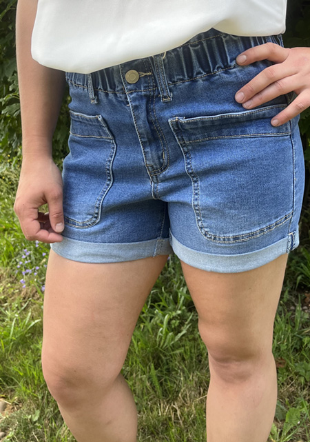 Short en jeans femme